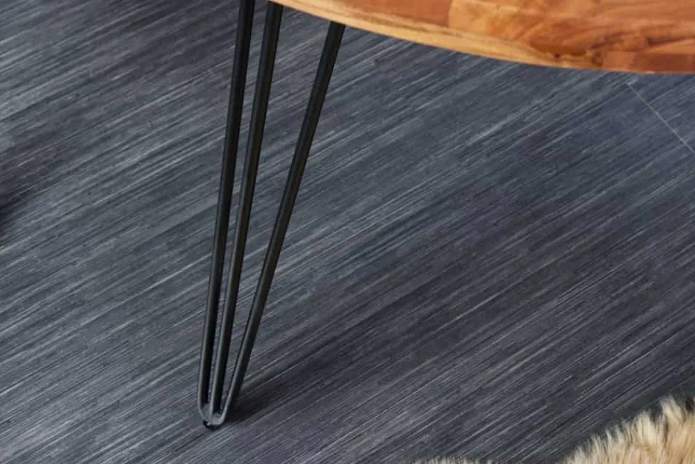 Riess-Ambiente Esstische|Mehr... > Runder Esstisch SCORPION 120cm Akazie natur Massivholz Hairpin Legs Retro Design