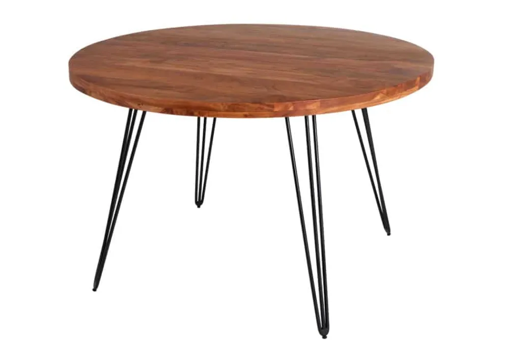 Riess-Ambiente Esstische|Mehr... > Runder Esstisch SCORPION 120cm Akazie natur Massivholz Hairpin Legs Retro Design