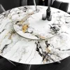 Riess-Ambiente Esstische > Runder Esstisch SPIN 150cm weiß grau gold 360° drehbare Servierplatte Aurora Oro Keramik