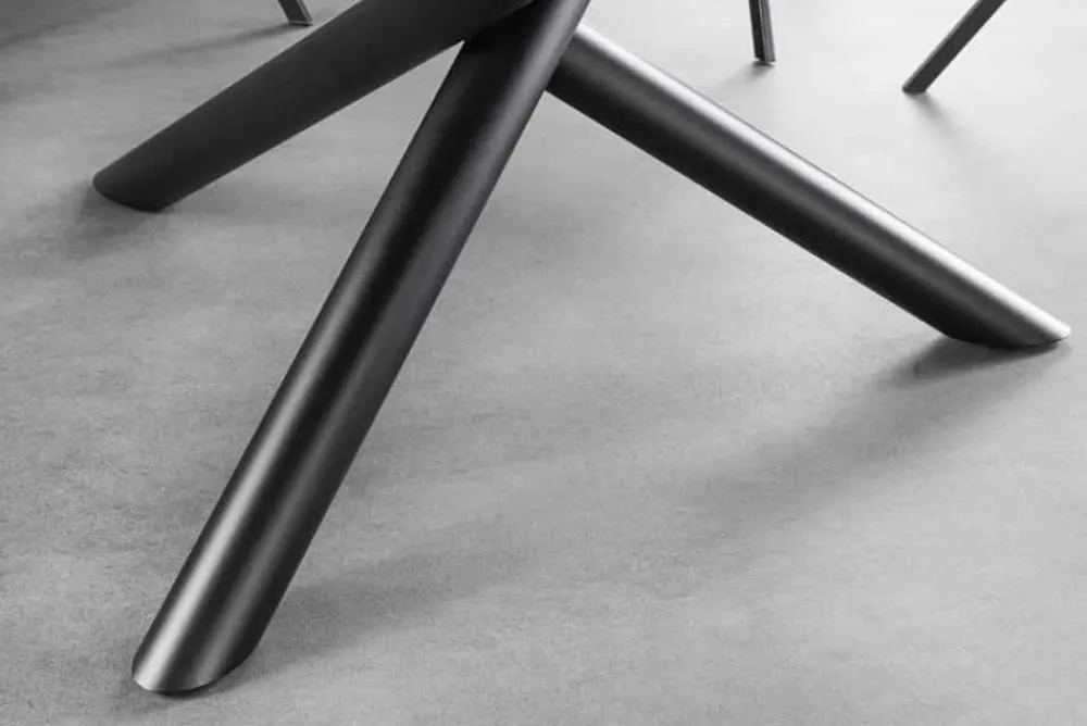 Riess-Ambiente Esstische > Runder Esstisch SPIN 150cm weiß mit 360° drehbarer Servierplatte Marmor Keramik schwarz