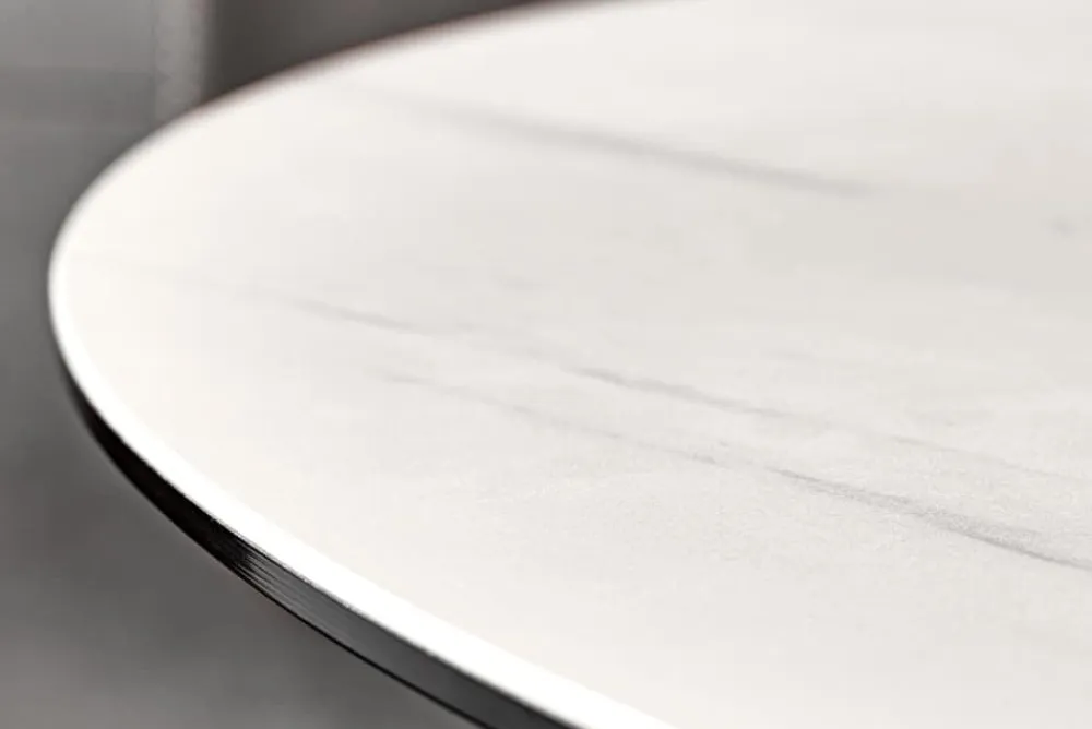 Riess-Ambiente Esstische > Runder Esstisch SPIN 150cm weiß mit 360° drehbarer Servierplatte Marmor Keramik schwarz