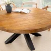 Riess-Ambiente Mehr...|Massivholzesstische > Runder Esstisch THOR 140cm natur massives Mangoholz schwarzes Metallgestell