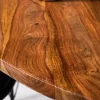 Riess-Ambiente Mehr...|Massivholzesstische > Runder Esstisch TRES CHIC 140cm braun Sheeshamholz stone finish massiv mit Säulenfuß