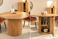 Riess-Ambiente Mehr...|Massivholzesstische > Runder Esstisch TRES CHIC 120cm braun Mangoholz Massivholz mit Stauraum
