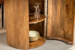 Riess-Ambiente Mehr...|Massivholzesstische > Runder Esstisch TRES CHIC 120cm braun Mangoholz Massivholz mit Stauraum