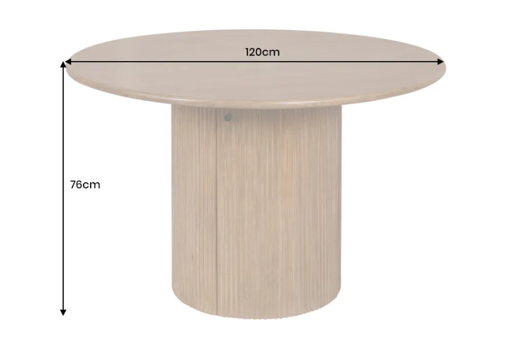 Riess-Ambiente Mehr...|Massivholzesstische > Runder Esstisch TRES CHIC 120cm braun Mangoholz Massivholz mit Stauraum
