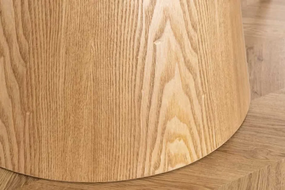 Riess-Ambiente Esstische > Runder Esstisch UNIQUE 120cm natur hellbraun Eiche Keramik Travertin Säulenfuß