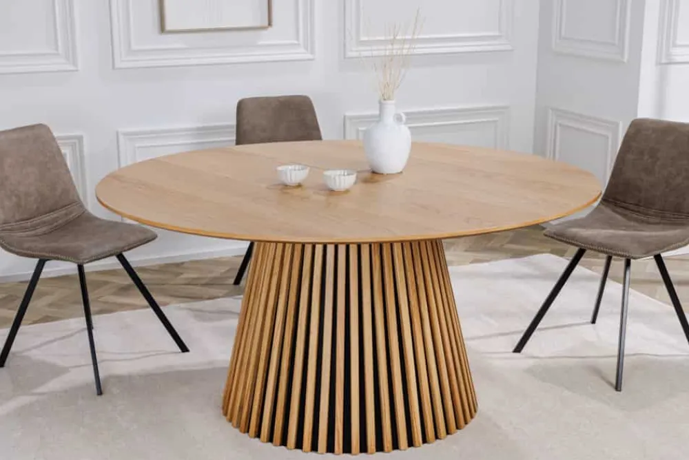 Riess-Ambiente Esstische > Runder Esstisch VALHALLA WOOD 120cm natur Eichenholz Säulenfuß
