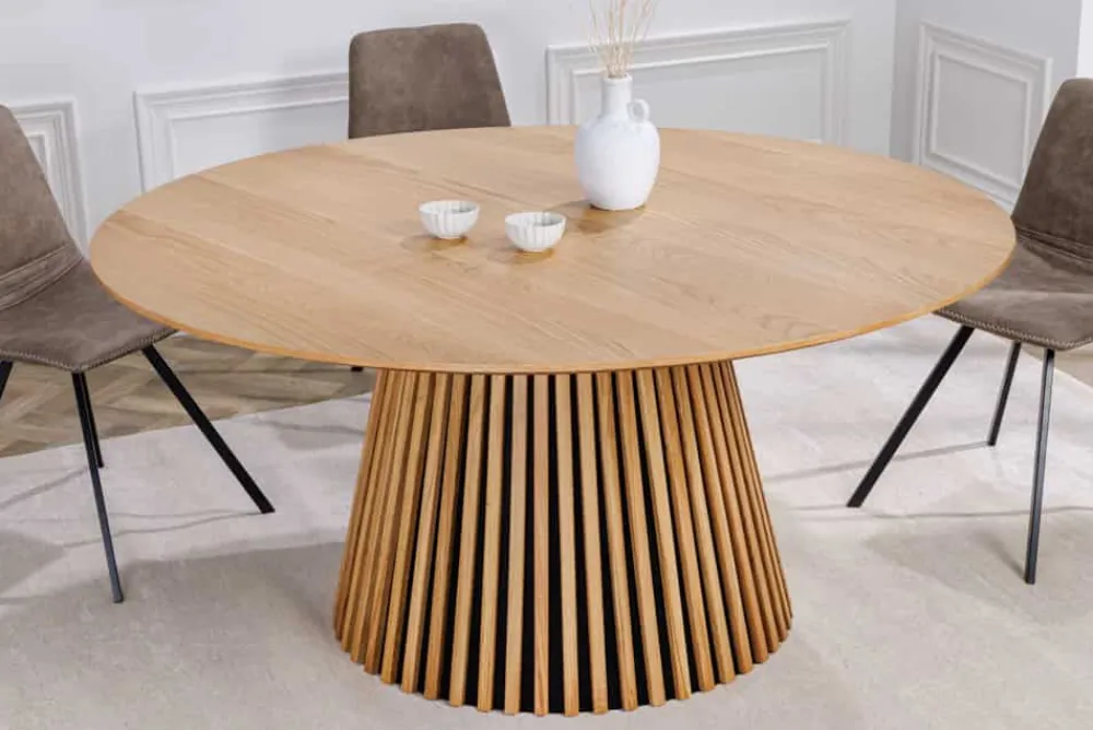 Riess-Ambiente Esstische > Runder Esstisch VALHALLA WOOD 120cm natur Eichenholz Säulenfuß