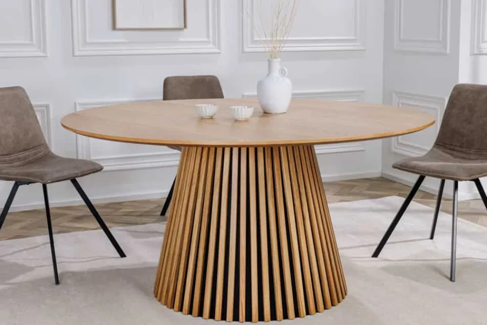 Riess-Ambiente Esstische > Runder Esstisch VALHALLA WOOD 120cm natur Eichenholz Säulenfuß