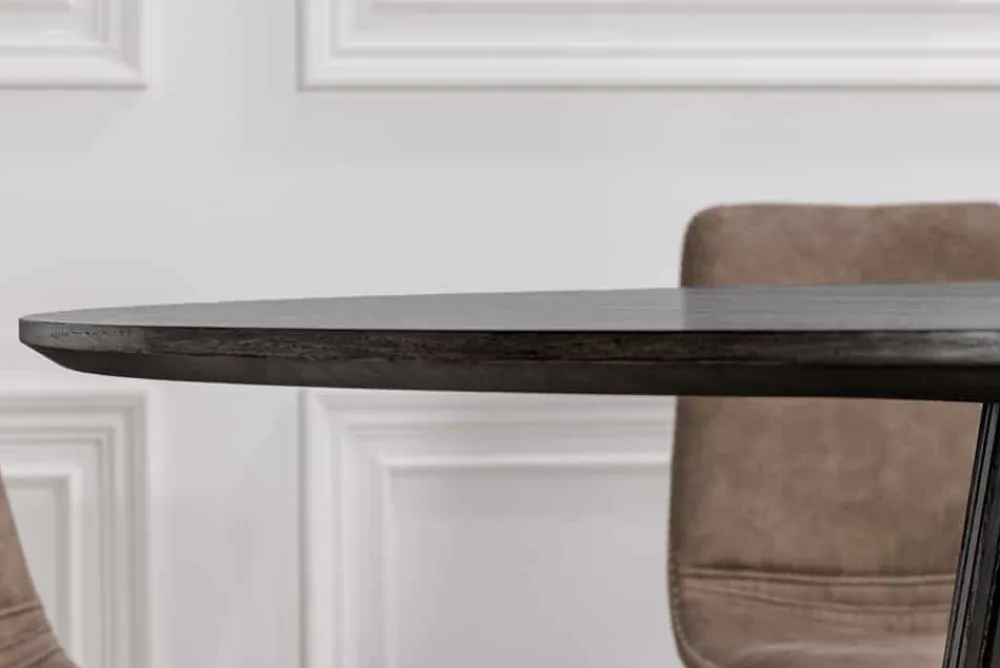 Riess-Ambiente Skandinavisch|Esstische > Runder Esstisch VALHALLA WOOD 140cm schwarz Eichenholz Säulenfuß