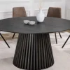 Riess-Ambiente Skandinavisch|Esstische > Runder Esstisch VALHALLA WOOD 120cm schwarz Eichenholz Säulenfuß