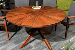Riess-Ambiente Mehr...|Massivholz Gartenmöbel > Runder Gartentisch KOPENHAGEN 140cm braun Akazienholz honey finish wetterfest