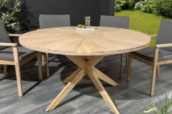 Riess-Ambiente Haus & Garten|Mehr... > Runder Gartentisch KOPENHAGEN 140cm natur Akazie Massivholz In- und Outdoor wetterfest