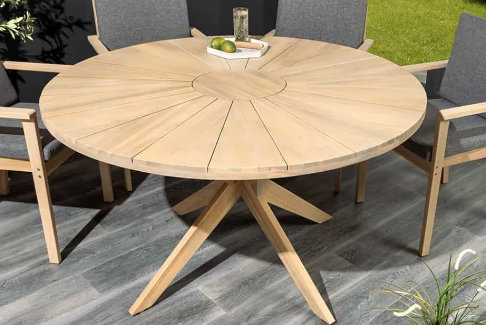 Riess-Ambiente Haus & Garten|Mehr... > Runder Gartentisch KOPENHAGEN 140cm natur Akazie Massivholz In- und Outdoor wetterfest