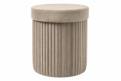 Riess-Ambiente Sitzhocker|Samt Möbel > Runder Hocker ÉLAN 40cm champagner greige Samt faltbar mit Stauraum