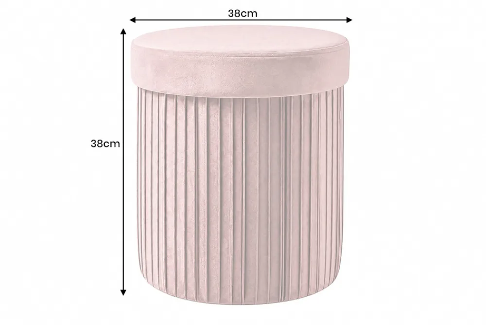 Riess-Ambiente Sitzhocker|Samt Möbel > Runder Hocker ÉLAN 40cm rosa Samt faltbar mit Stauraum
