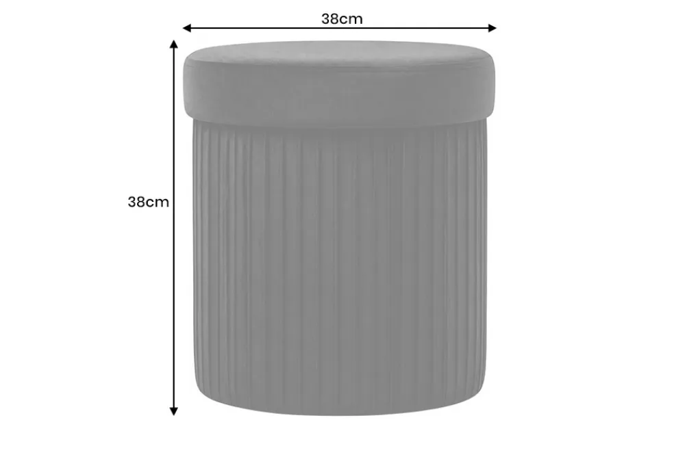 Riess-Ambiente Sitzhocker|Samt Möbel > Runder Hocker ÉLAN 40cm schwarz Samt faltbar mit Stauraum