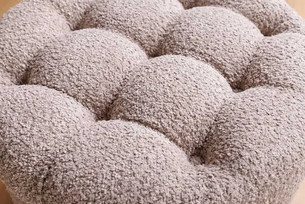 Riess-Ambiente Skandinavisch|Sitzhocker > Runder Hocker MODERN BAROCK 50cm champagner Bouclé mit Stauraum