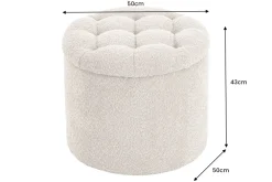 Riess-Ambiente Skandinavisch|Sitzhocker > Runder Hocker MODERN BAROCK 50cm champagner Bouclé mit Stauraum