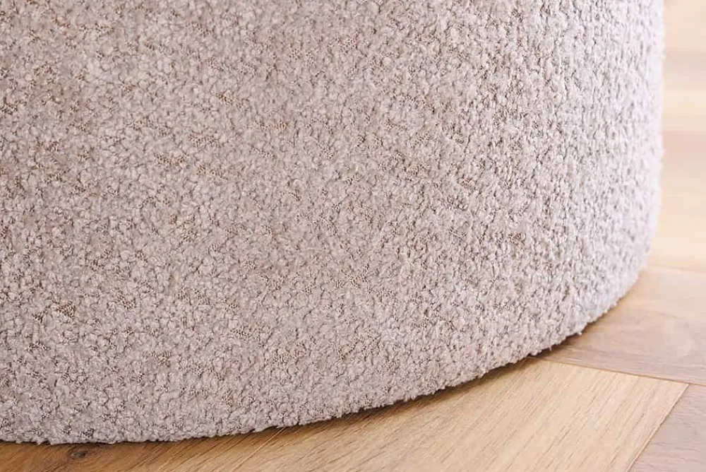 Riess-Ambiente Skandinavisch|Sitzhocker > Runder Hocker MODERN BAROCK 50cm champagner Bouclé mit Stauraum