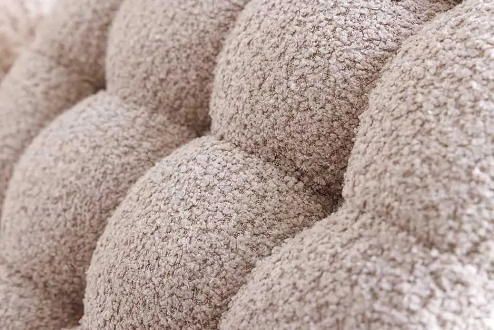 Riess-Ambiente Skandinavisch|Sitzhocker > Runder Hocker MODERN BAROCK 50cm champagner Bouclé mit Stauraum