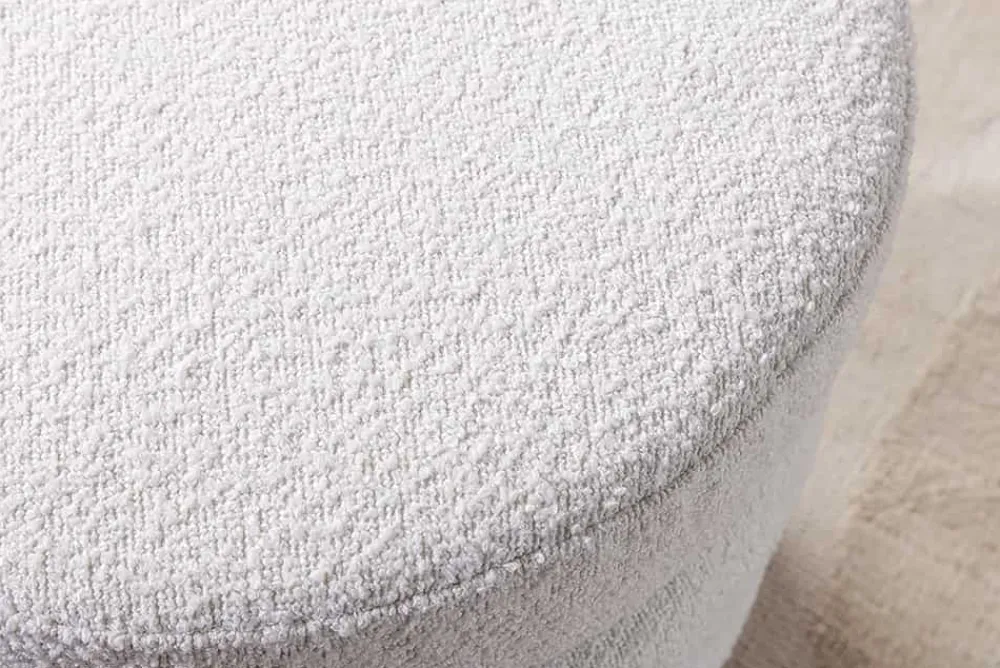 Riess-Ambiente Skandinavisch|Sitzhocker > Runder Hocker VOGUE 50cm creme weiß Bouclé Polsterhocker mit Stauraum