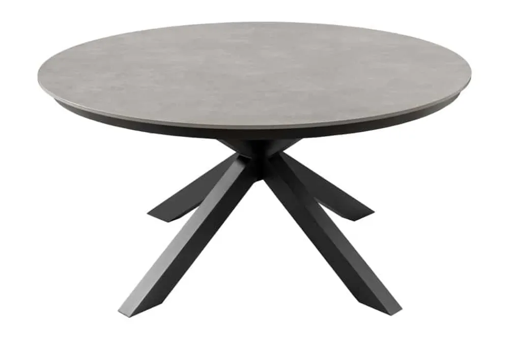 Riess-Ambiente Haus & Garten|Esstische > Runder In- und Outdoor Esstisch GALAXY 120cm graphit Keramik anthrazit Aluminium Gartentisch
