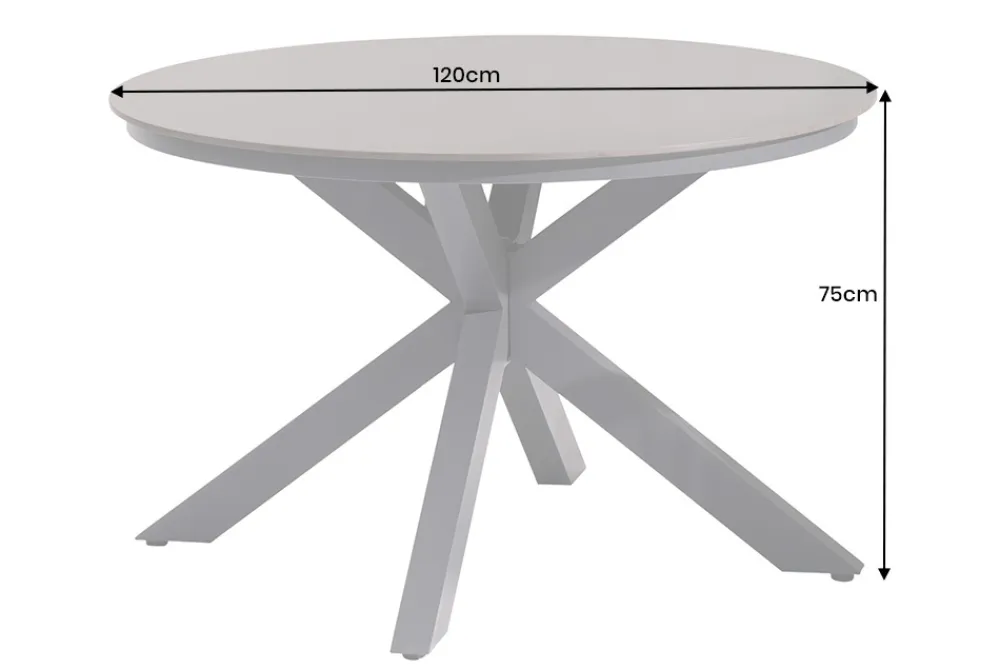 Riess-Ambiente Haus & Garten|Esstische > Runder In- und Outdoor Esstisch GALAXY 120cm graphit Keramik anthrazit Aluminium Gartentisch