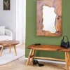 Riess-Ambiente Mehr...|Couchtische > Runder Massivholz Couchtisch MOSAIK 60cm natur Teak Baumstamm handmade