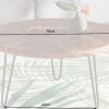 Riess-Ambiente Couchtische & Truhen|Mehr... > Runder Massivholz Couchtisch MOSAIK 70cm natur Teak Hairpin Legs schwarz Metall handmade