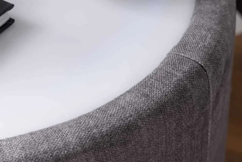 Riess-Ambiente Samt Möbel|Retro Möbel > Runder Nachttisch SIGNUM 55cm grau Vogue Seiden Samtstoff inkl. Beleuchtung Schubladen