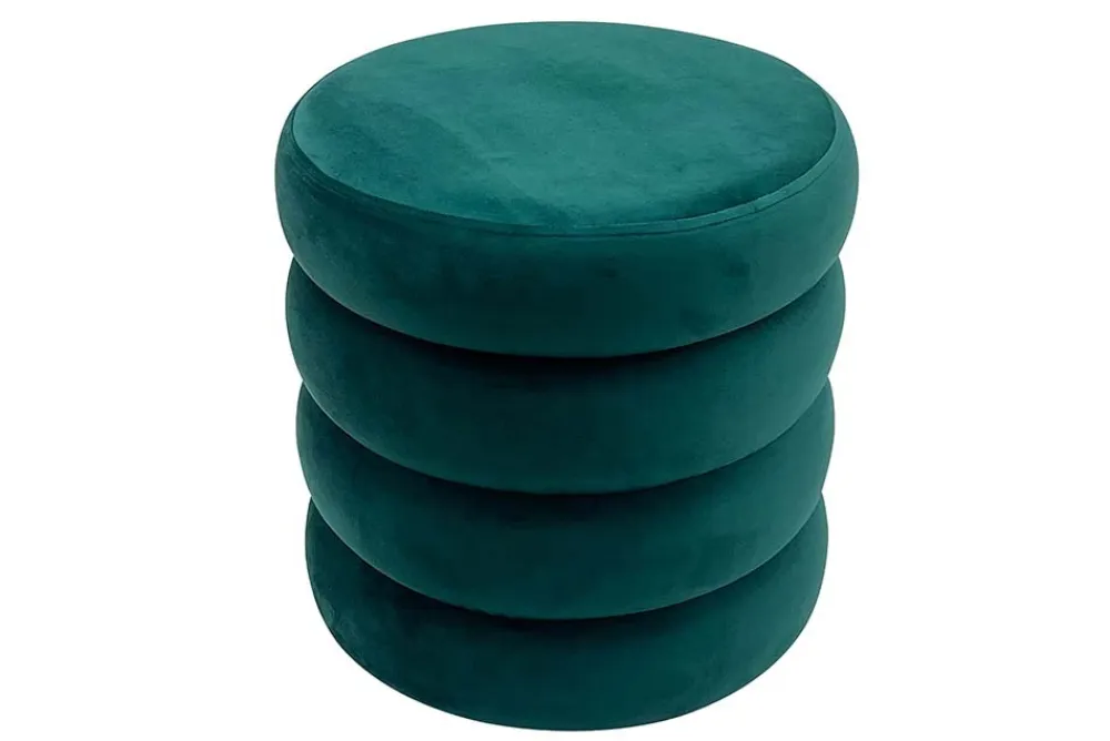 Riess-Ambiente Sitzhocker|Samt Möbel > Runder Polsterhocker VOGUE 40cm grün Samt mit Stauraum