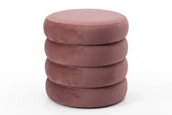 Riess-Ambiente Sitzhocker|Samt Möbel > Runder Polsterhocker VOGUE 40cm rosa Samt mit Stauraum