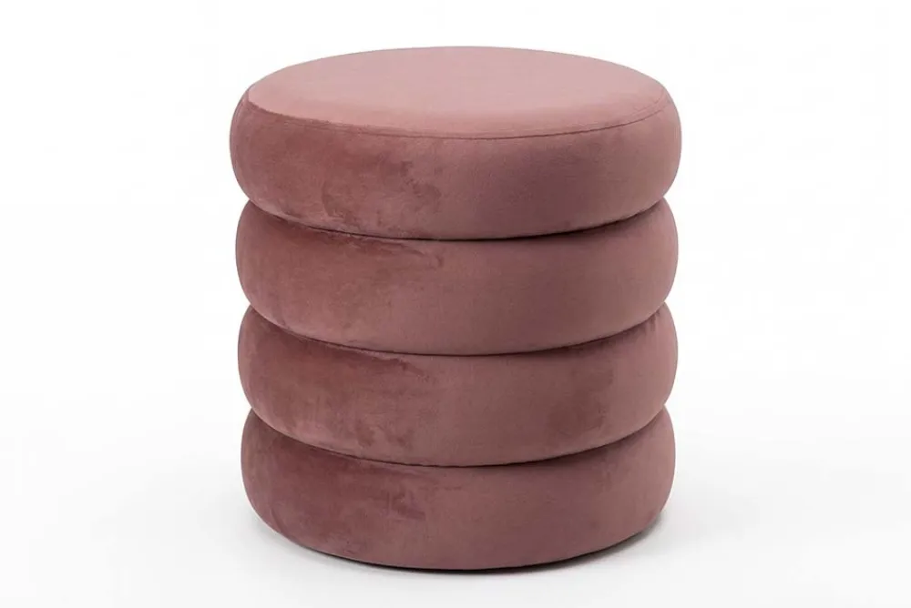 Riess-Ambiente Sitzhocker|Samt Möbel > Runder Polsterhocker VOGUE 40cm rosa Samt mit Stauraum