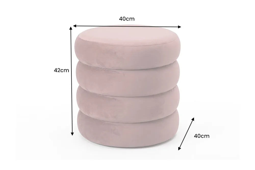 Riess-Ambiente Sitzhocker|Samt Möbel > Runder Polsterhocker VOGUE 40cm rosa Samt mit Stauraum