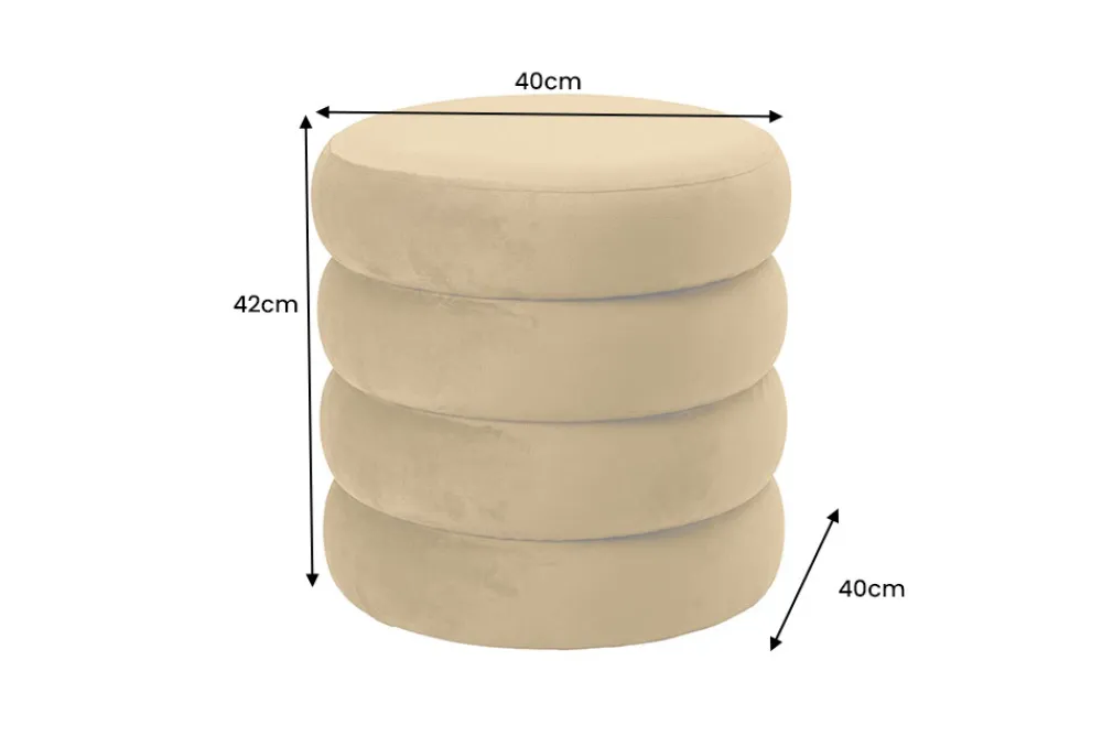 Riess-Ambiente Sitzhocker|Samt Möbel > Runder Polsterhocker VOGUE 40cm senfgelb Samt mit Stauraum