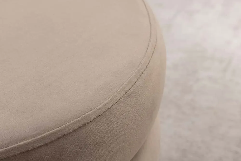 Riess-Ambiente Sitzhocker|Samt Möbel > Runder Polsterhocker VOGUE 40cm champagner greige Samt mit Stauraum