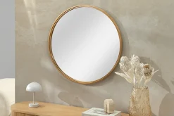 Riess-Ambiente Goldene Möbel|Spiegel > Runder Wandspiegel PORTRAIT 60cm gold Eisen handmade
