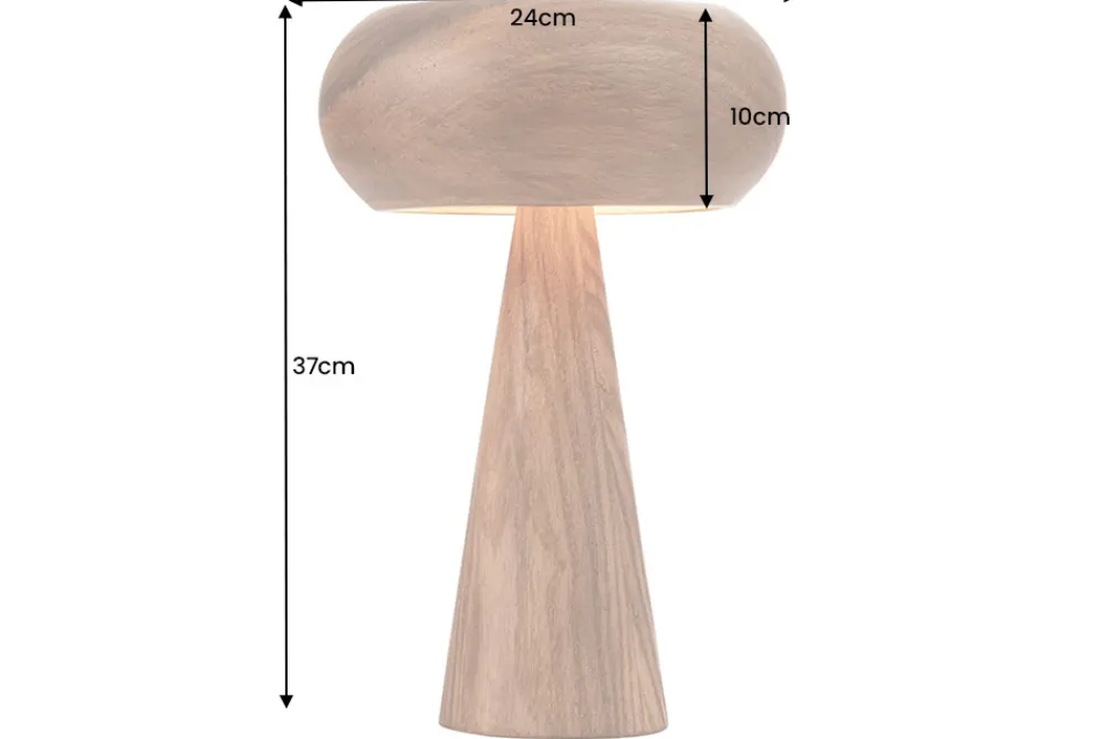 Riess-Ambiente Skandinavisch|Tischlampen > Runde Tischlampe ALVA 40cm natur Akazienholz Eisen Tischleuchte