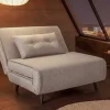 Riess-Ambiente Sessel|Retro Möbel > Schlafsessel SMART MULTIFUNCTION 100cm champagner beige Vogue Seiden Samtstoff