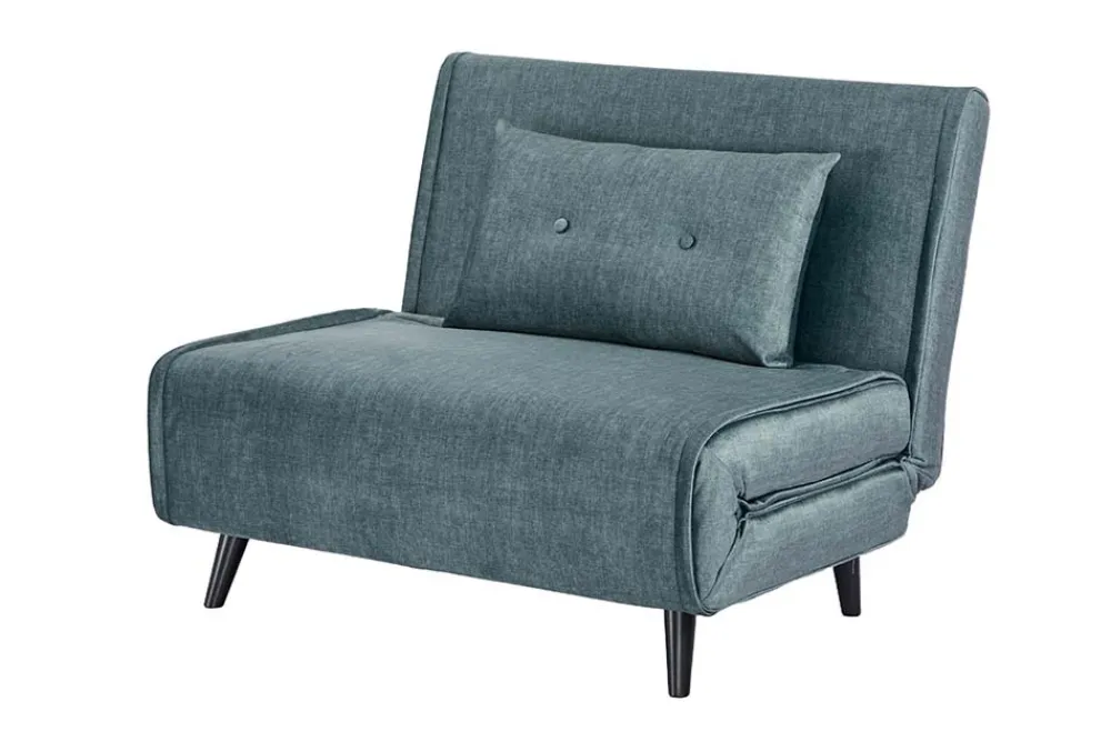 Riess-Ambiente Sessel|Retro Möbel > Schlafsessel SMART MULTIFUNCTION 100cm petrol Vogue Seiden Samtstoff