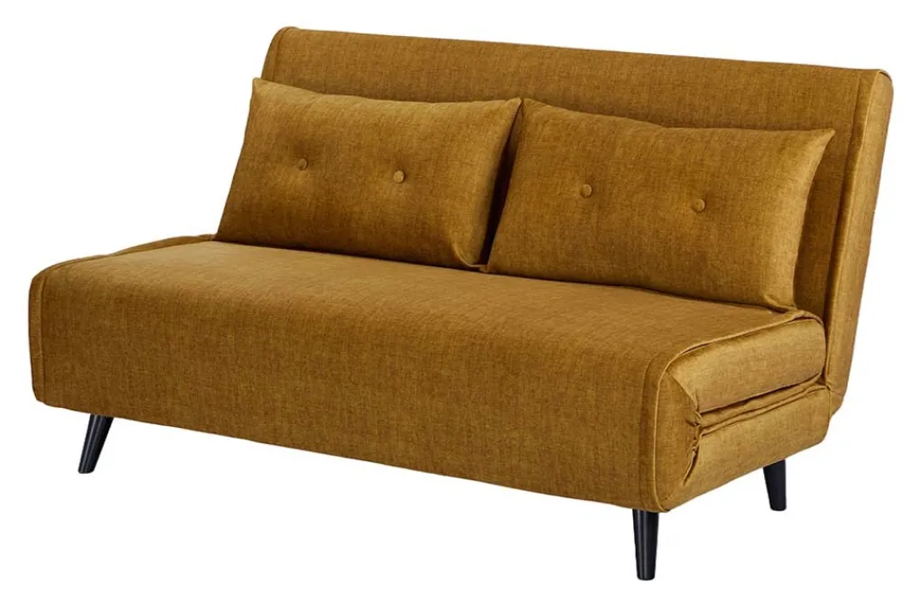 Riess-Ambiente Sessel|Retro Möbel > Schlafsessel SMART MULTIFUNCTION 140cm senfgelb Vogue Seiden Samtstoff