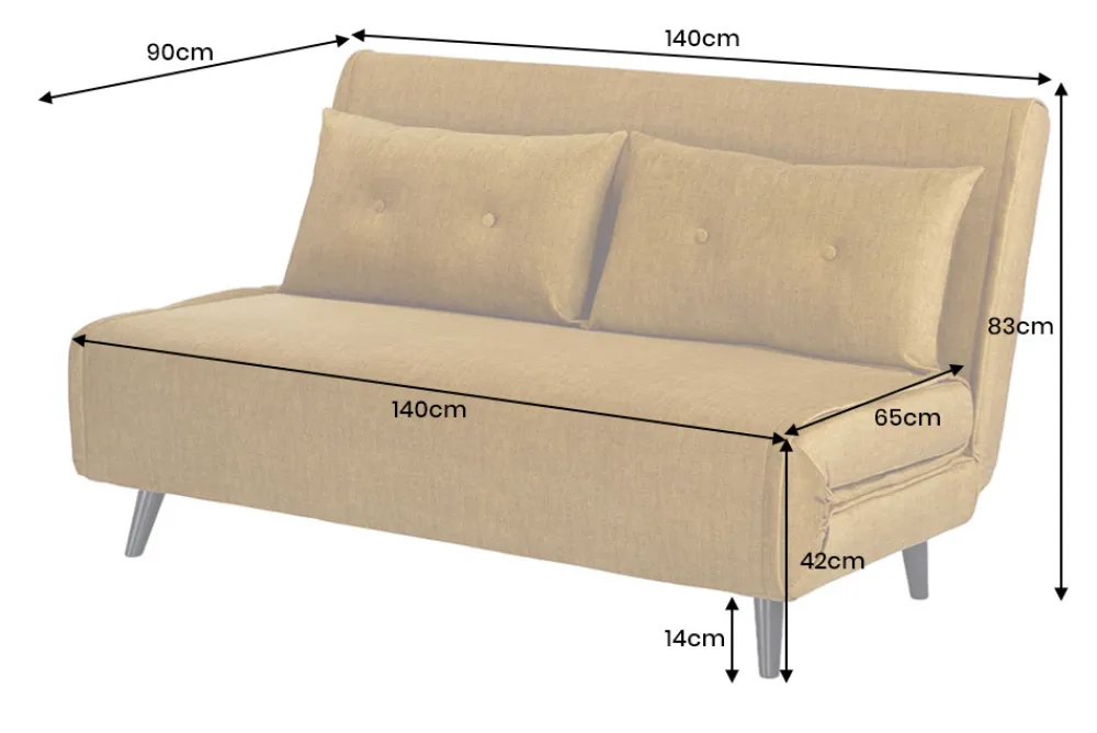 Riess-Ambiente Sessel|Retro Möbel > Schlafsessel SMART MULTIFUNCTION 140cm senfgelb Vogue Seiden Samtstoff