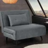 Riess-Ambiente Sessel|Retro Möbel > Schlafsessel SMART MULTIFUNCTION 100cm grau Vogue Seiden Samtstoff