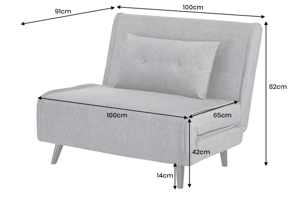 Riess-Ambiente Sessel|Retro Möbel > Schlafsessel SMART MULTIFUNCTION 100cm grau Vogue Seiden Samtstoff