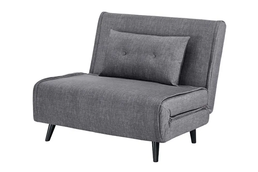 Riess-Ambiente Sessel|Retro Möbel > Schlafsessel SMART MULTIFUNCTION 100cm grau Vogue Seiden Samtstoff