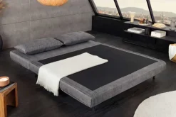Riess-Ambiente Sessel|Retro Möbel > Schlafsessel SMART MULTIFUNCTION 140cm grau Vogue Seiden Samtstoff