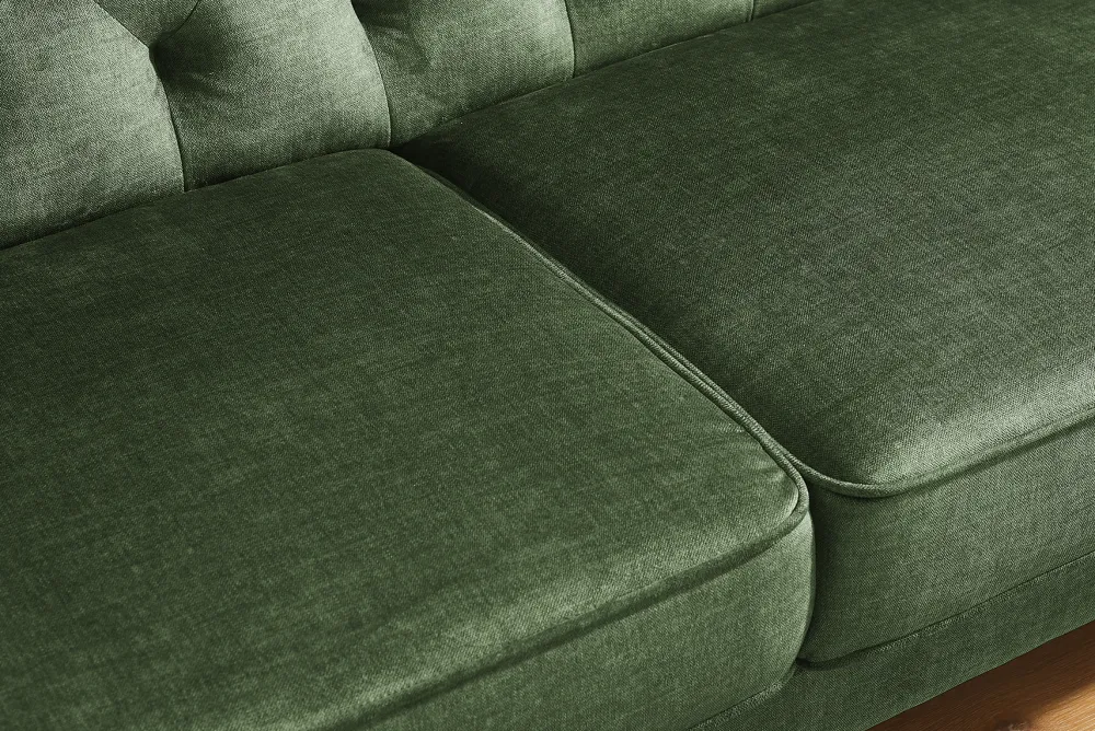 Riess-Ambiente Samt Möbel|3-Sitzer Sofa > Schlafsofa MAISON BELLE AFFAIRE 220cm moosgrün Vogue Seiden Samtstoff 3-Sitzer
