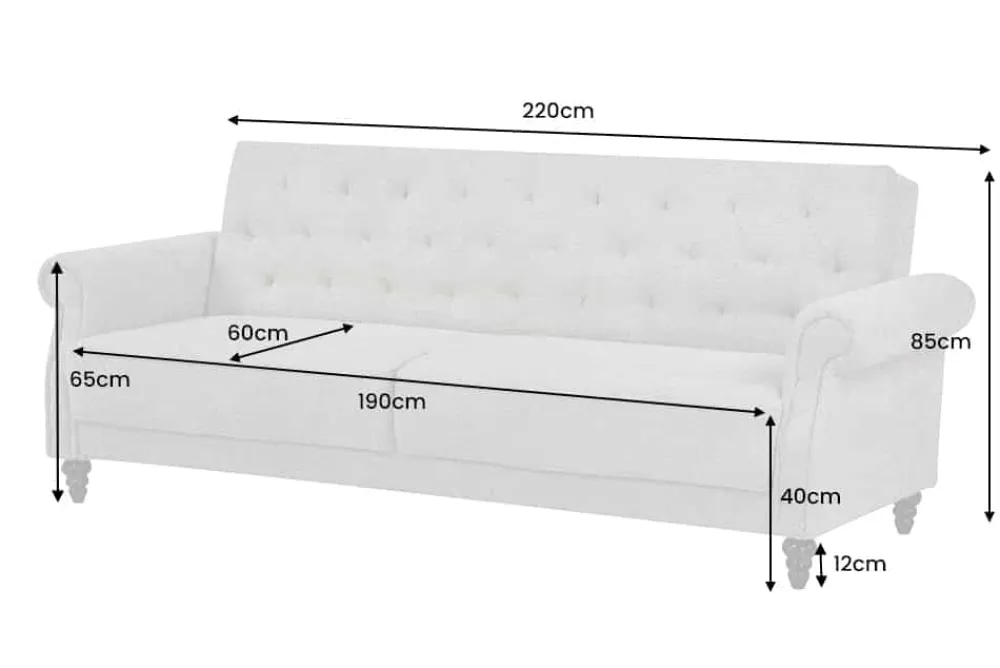 Riess-Ambiente Samt Möbel|3-Sitzer Sofa > Schlafsofa MAISON BELLE AFFAIRE 220cm moosgrün Vogue Seiden Samtstoff 3-Sitzer